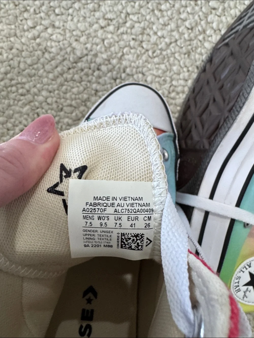 Converse High Top Sneakers - Rainbow Gradient - Picture 2 of 6